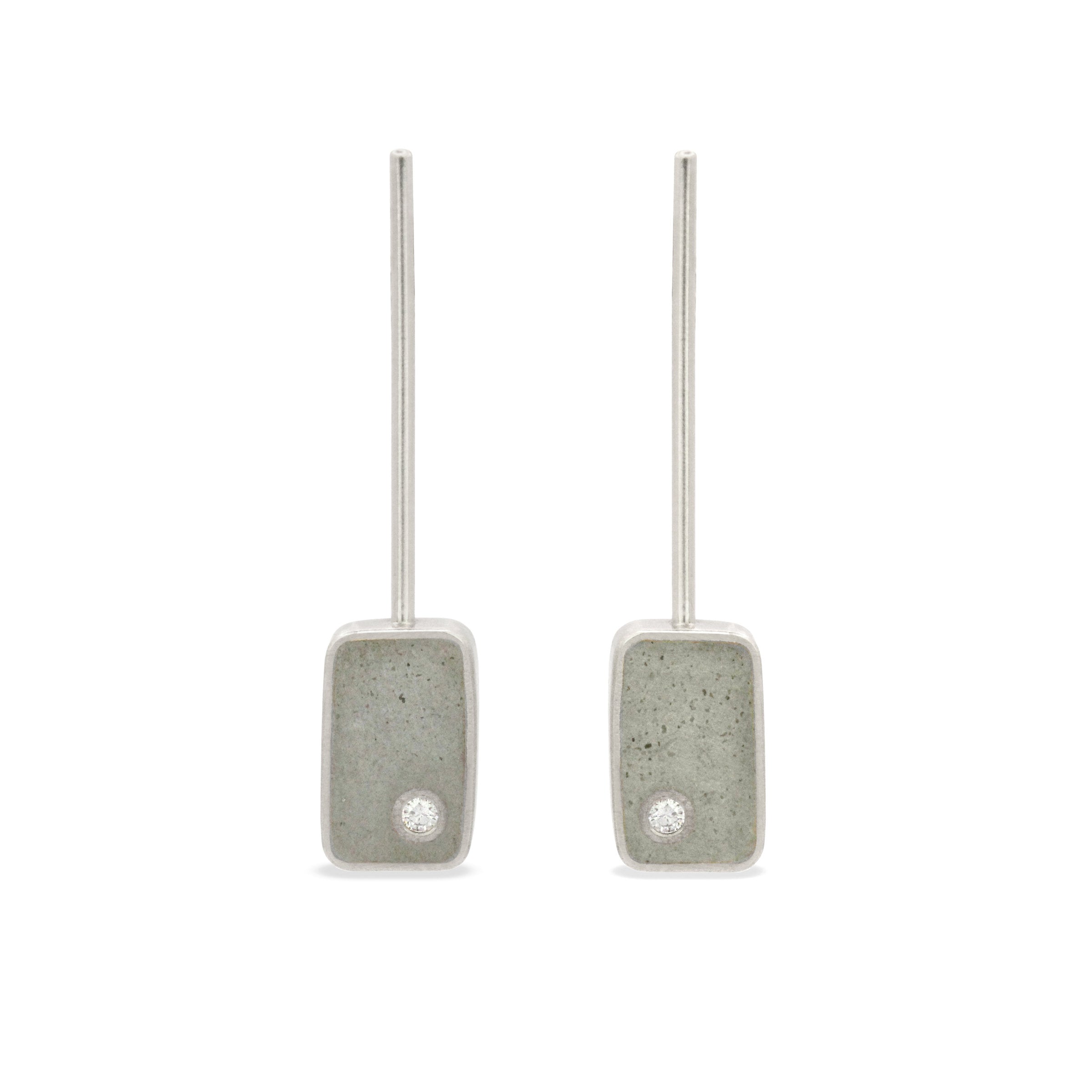sterling silver and gray concrete