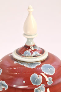 Miniature Crystalline Red & Blue Jar II