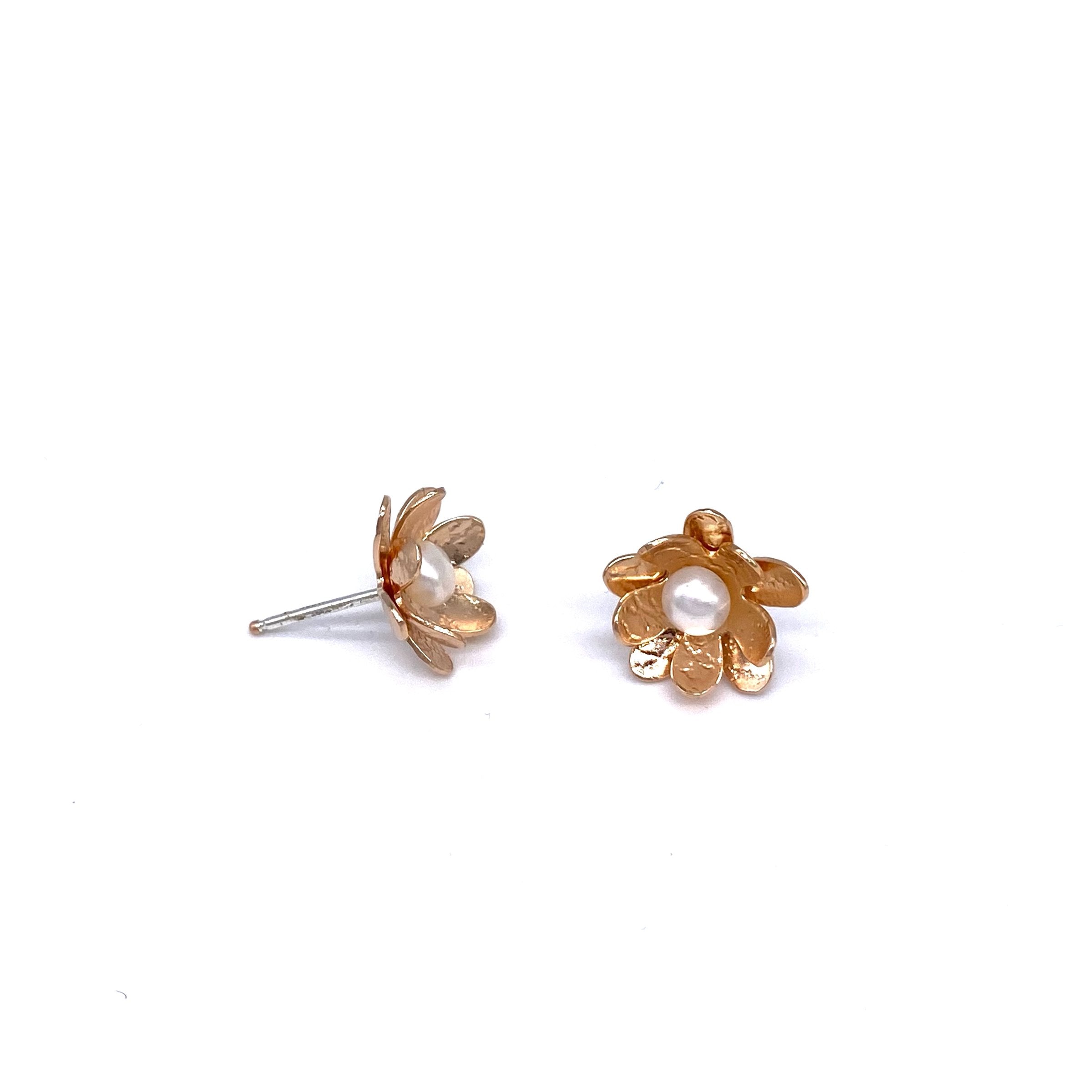 Rose Gold Blossom Stud Earrings