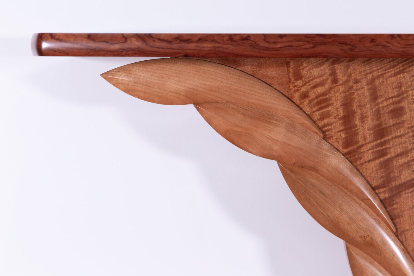 Makore and Bubinga Wings Hall Table