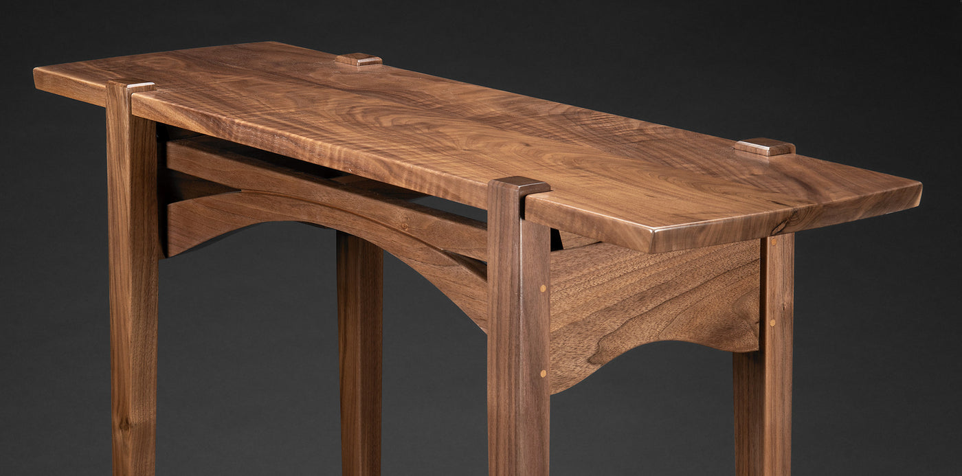 Black Walnut Bridge Console Table