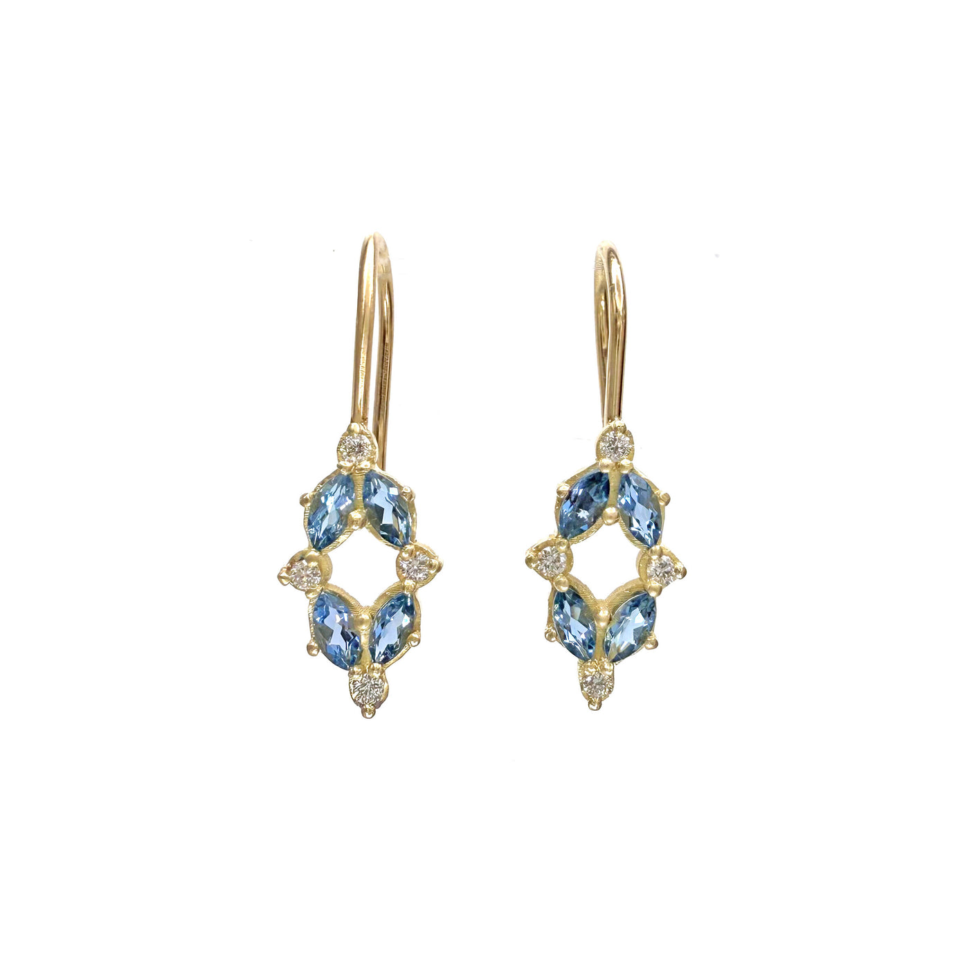 Santa Maria Aquamarine & Diamond Drop Earrings