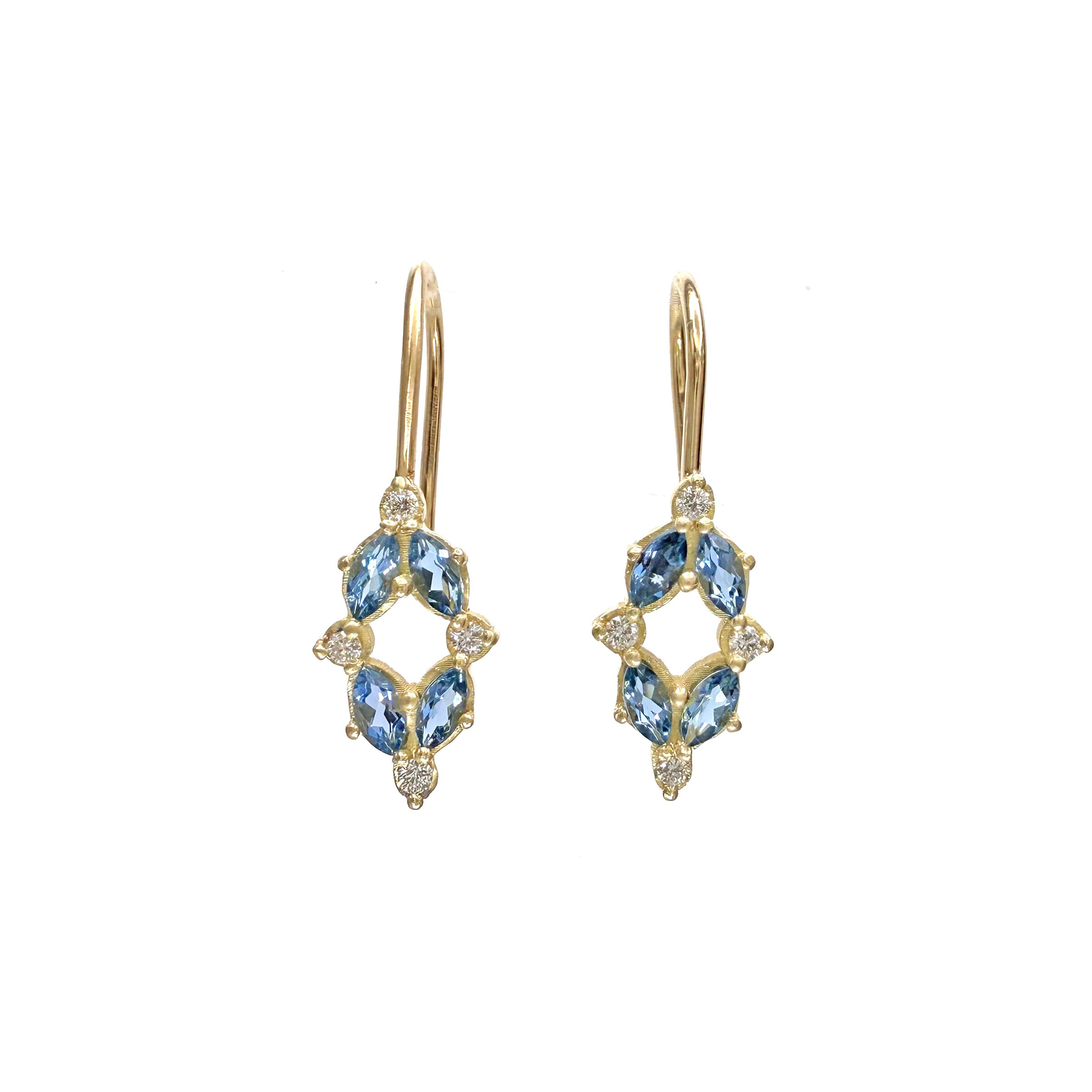 Santa Maria Aquamarine & Diamond Drop Earrings