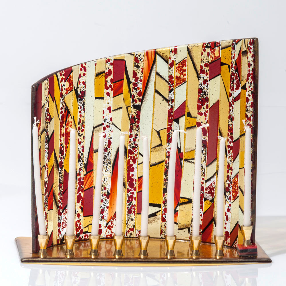 Amber Striped Menorah