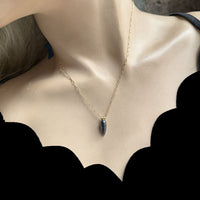 Hematite Drop Gold Necklace