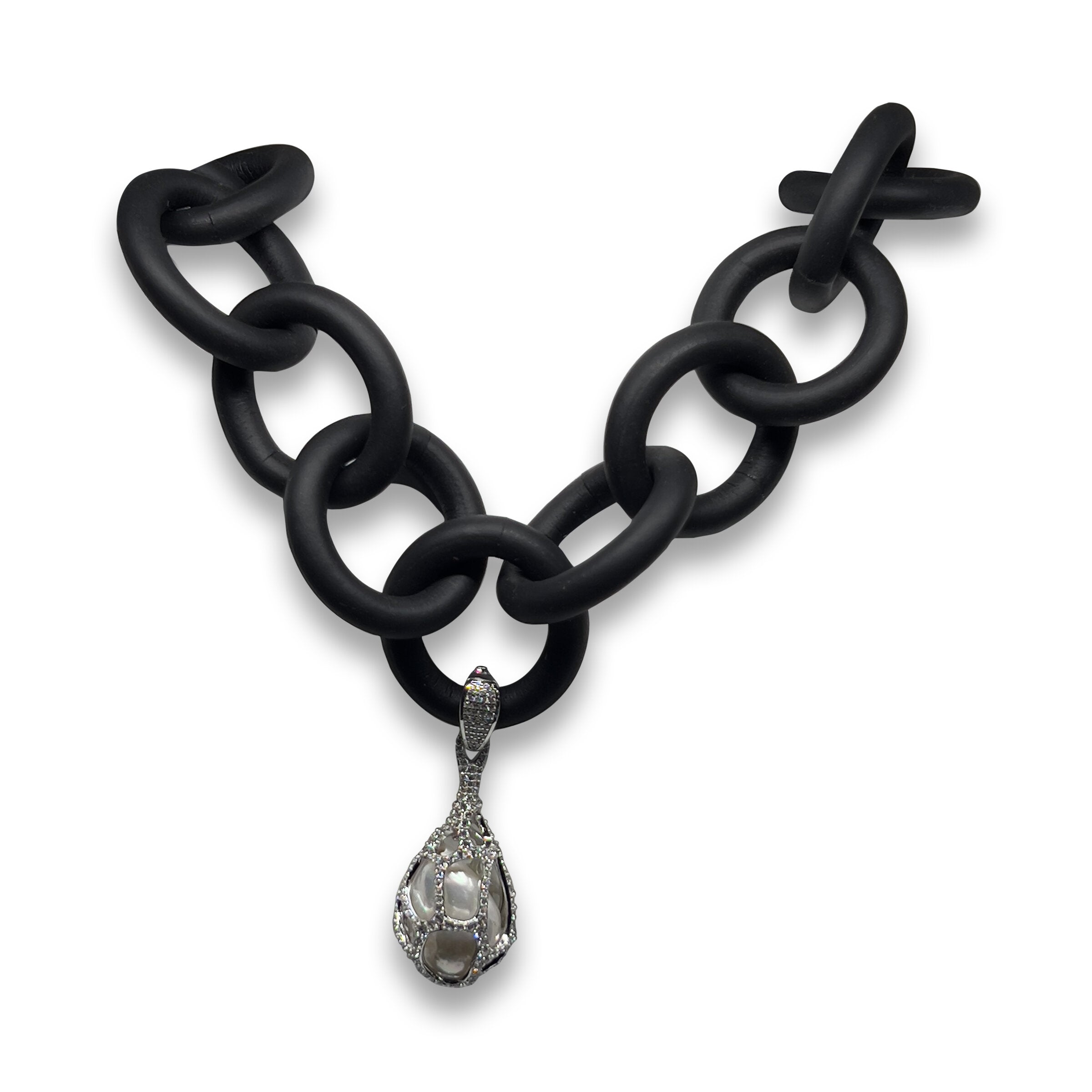 Baroque Pearl Cage Drop Necklace
