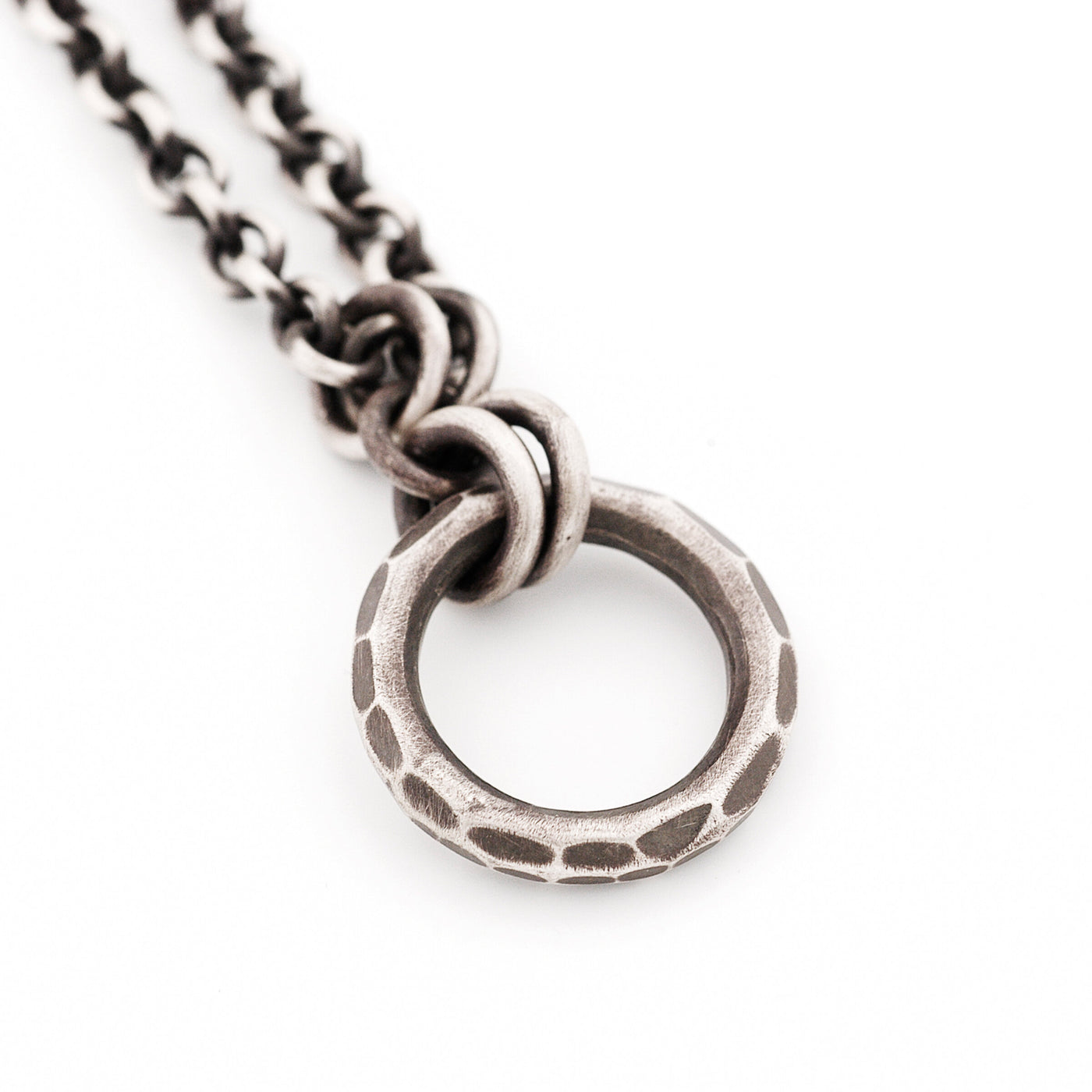 Hand-Forged Textured Circle Pendant