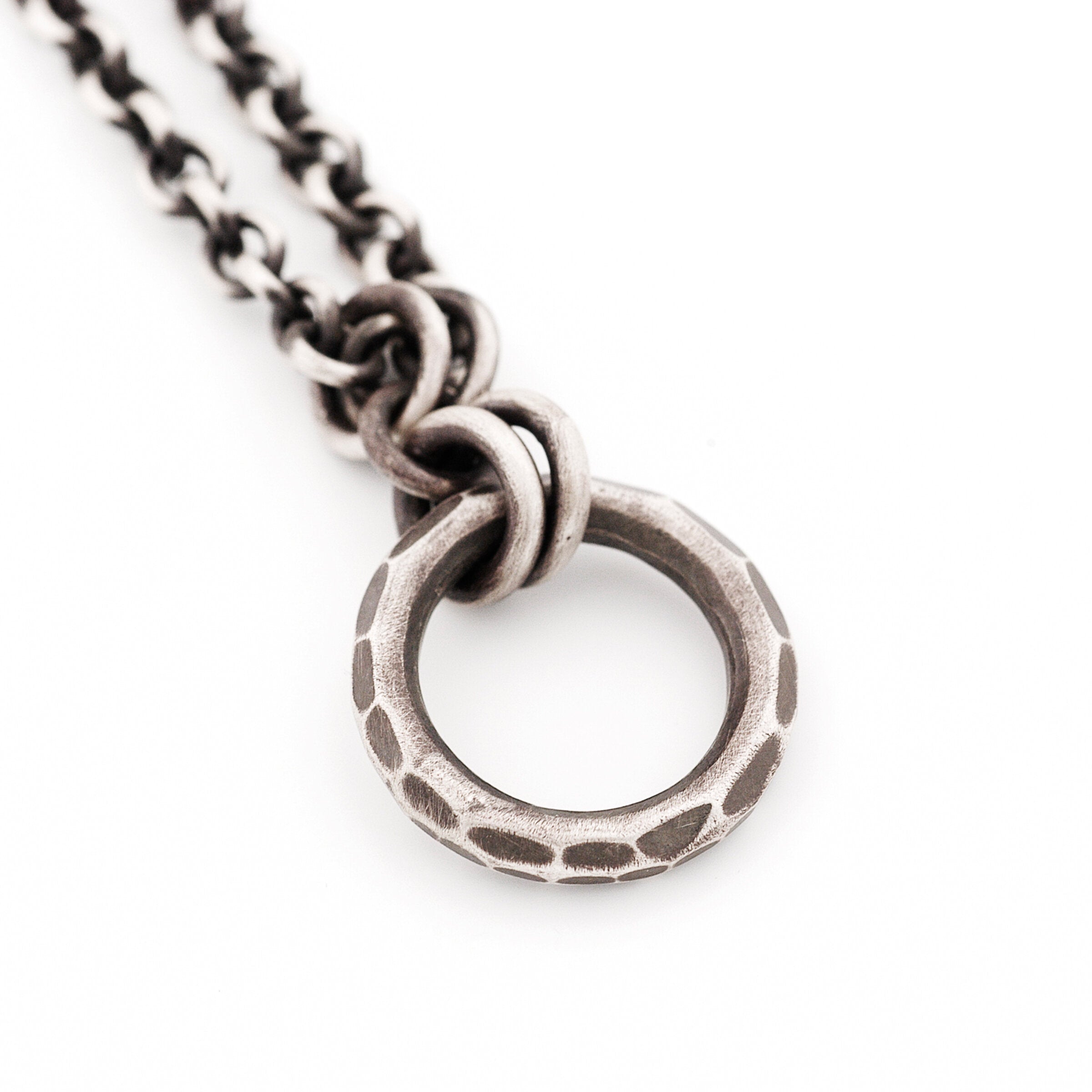 Hand-Forged Textured Circle Pendant