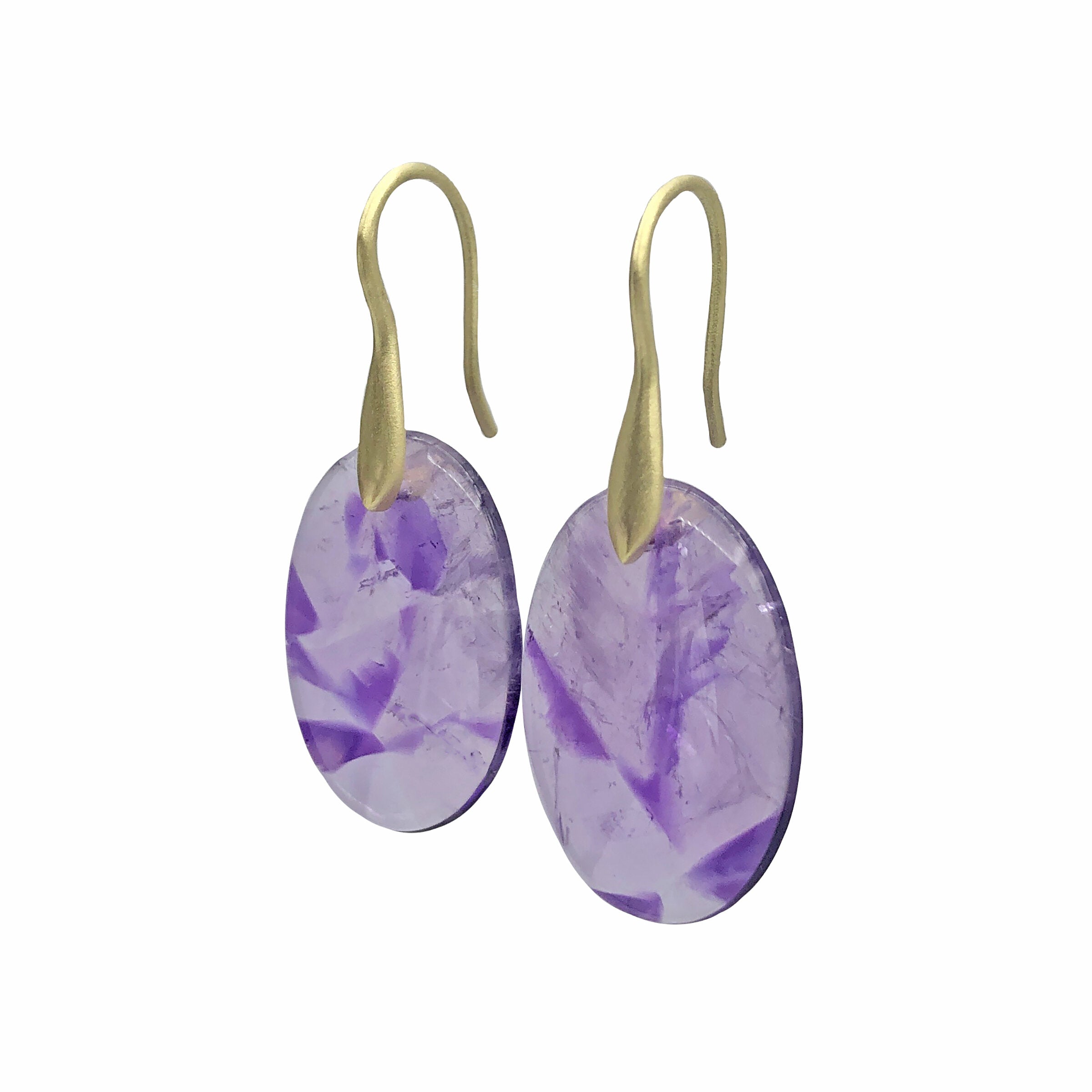 Oval Amethyst Formation Earrings