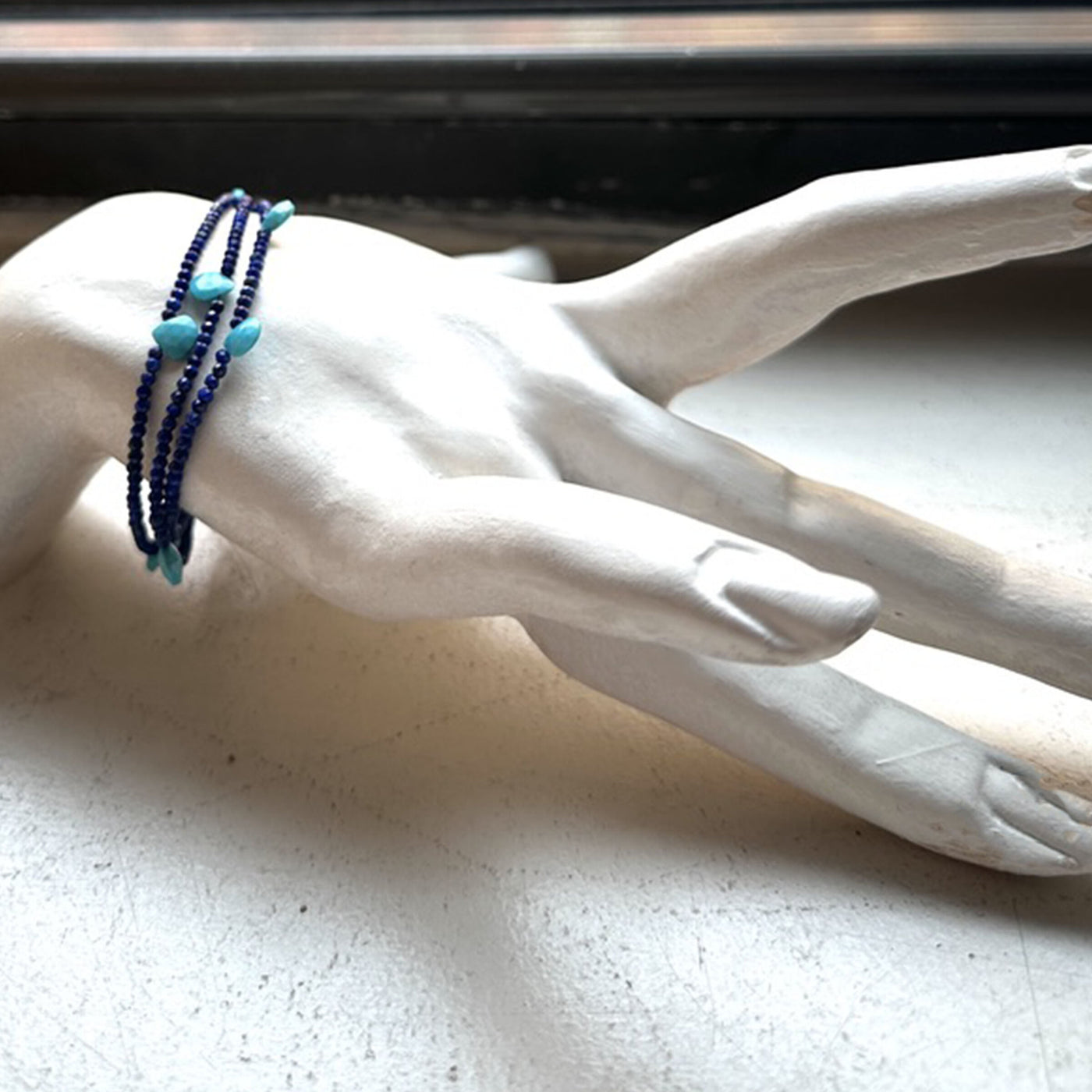 Triple Wrap Convertible Bracelet in Lapis & Turquoise