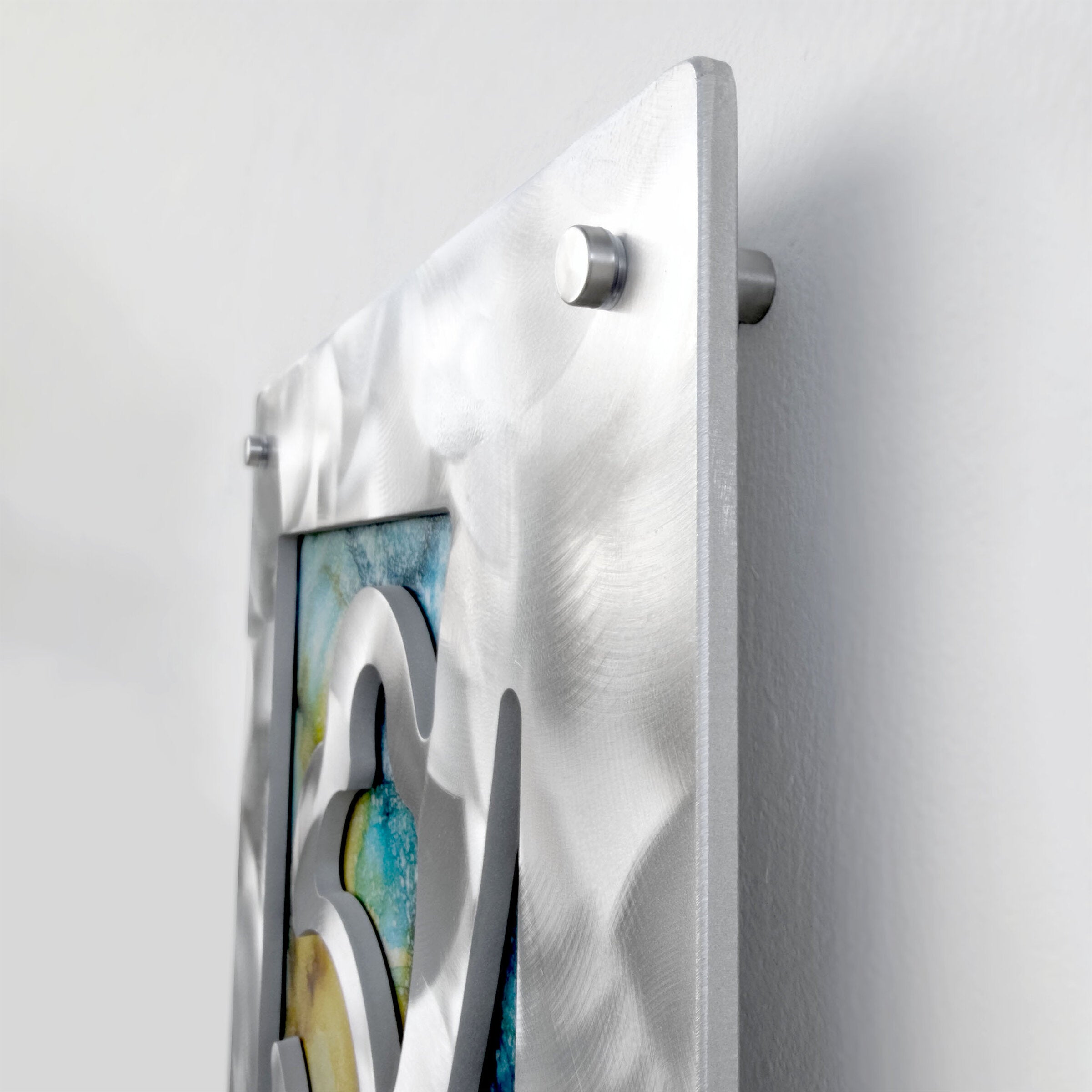 Leaf Currents IV, view of gloat off wall on standoffs