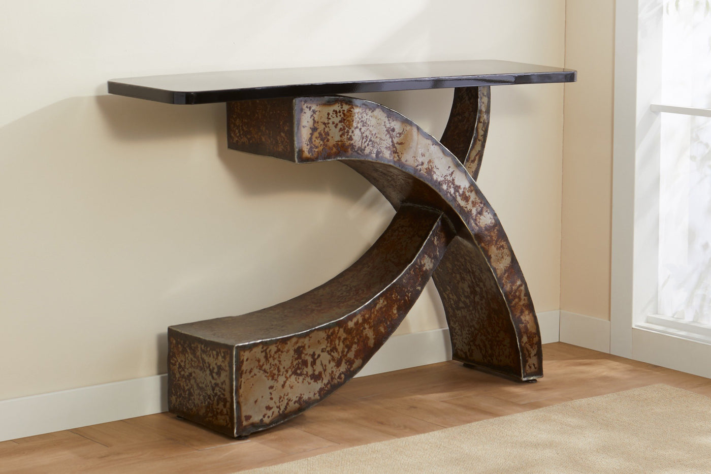 Metal Top Curve Console