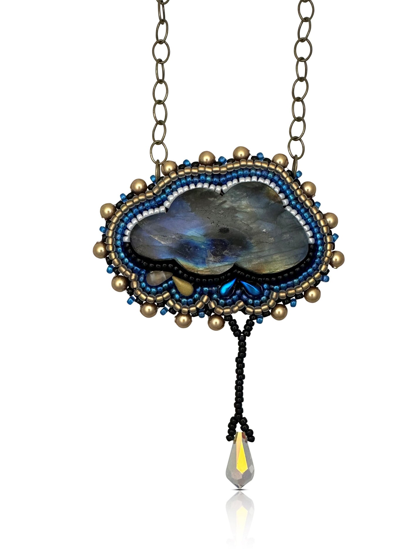 Dark & Stormy Labradorite Cloud Pendant