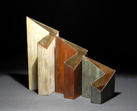 left to right: ochre, brown, dark green
