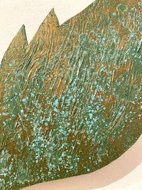 17" detail bronze with green patina