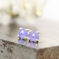 Rose Cut Tanzanite Stud Earrings