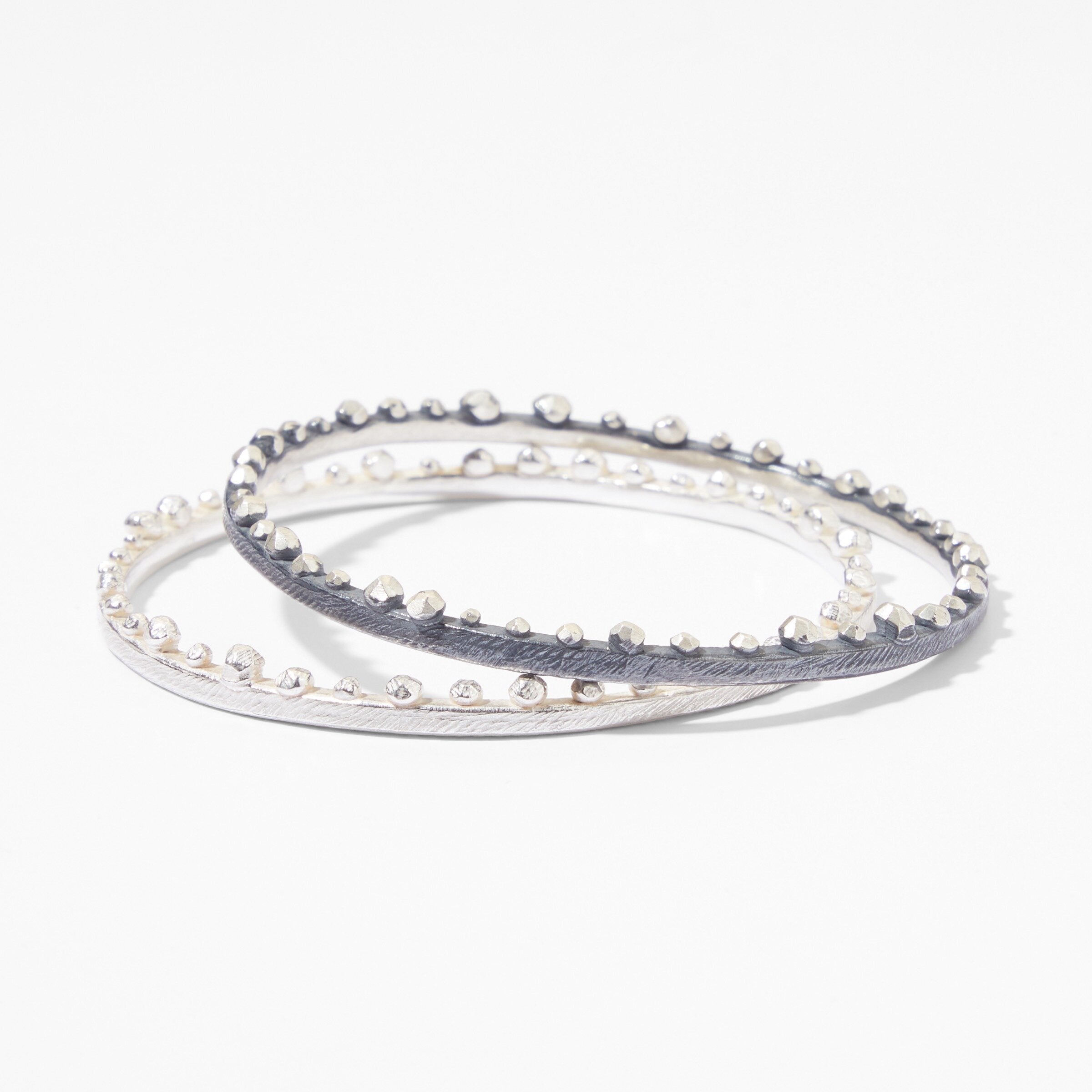 Faceted Rock Edge Bangles