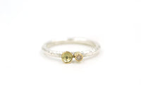 Silver & Gold Champagne Diamond Ring