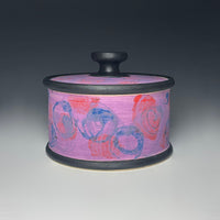 Painterly Lidded Jar in Berry