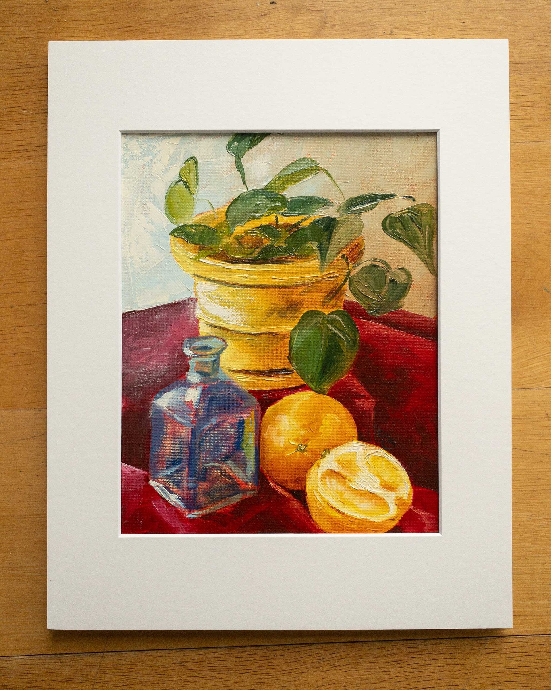 Still Life with Oranges & Yellow Flowerpot