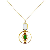 Green & White Art Deco Pendant