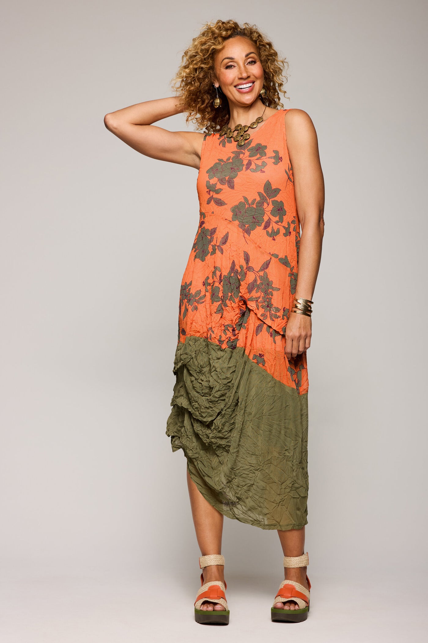 Crushed Mesh Juno Pieced Dress