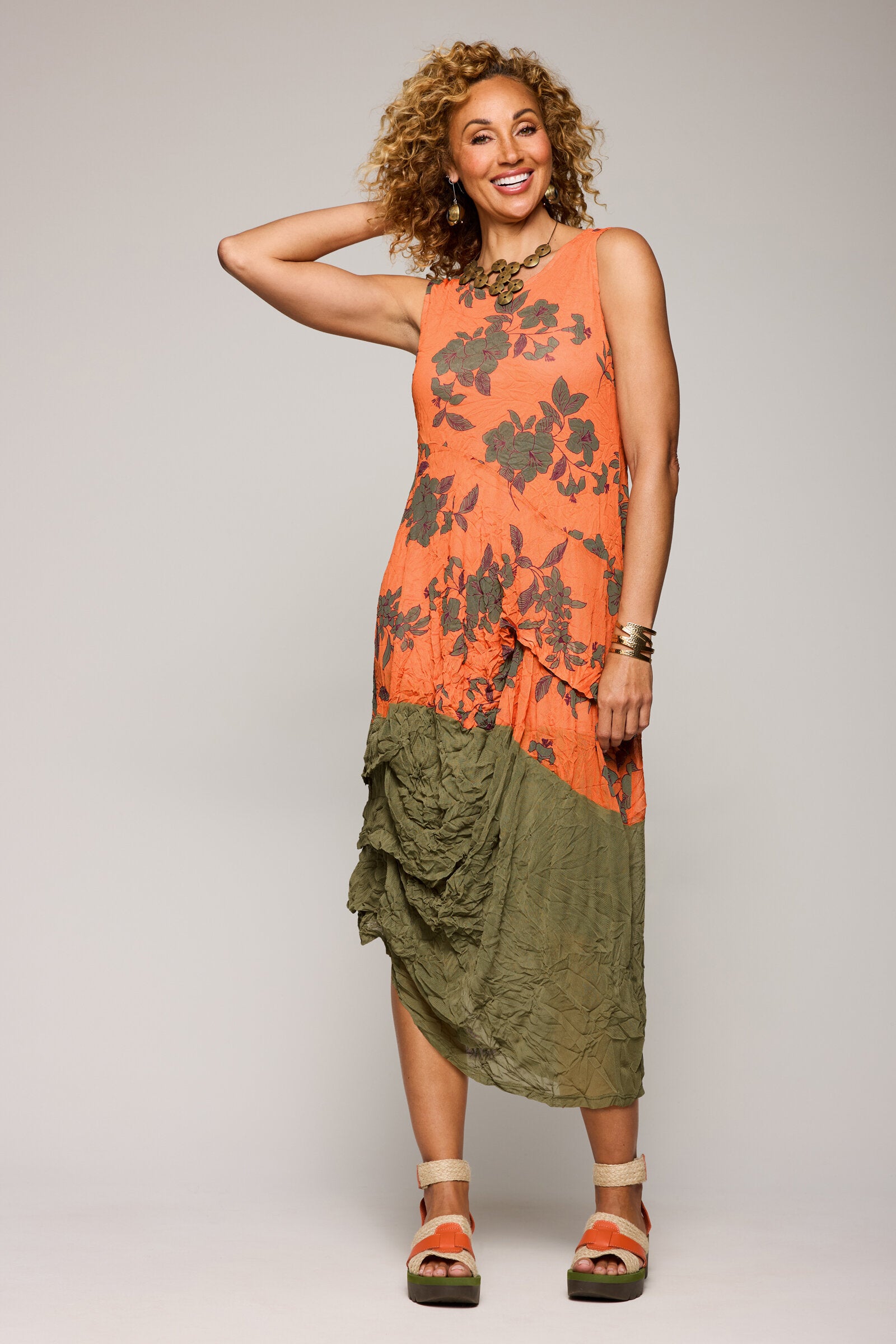 Crushed Mesh Juno Pieced Dress