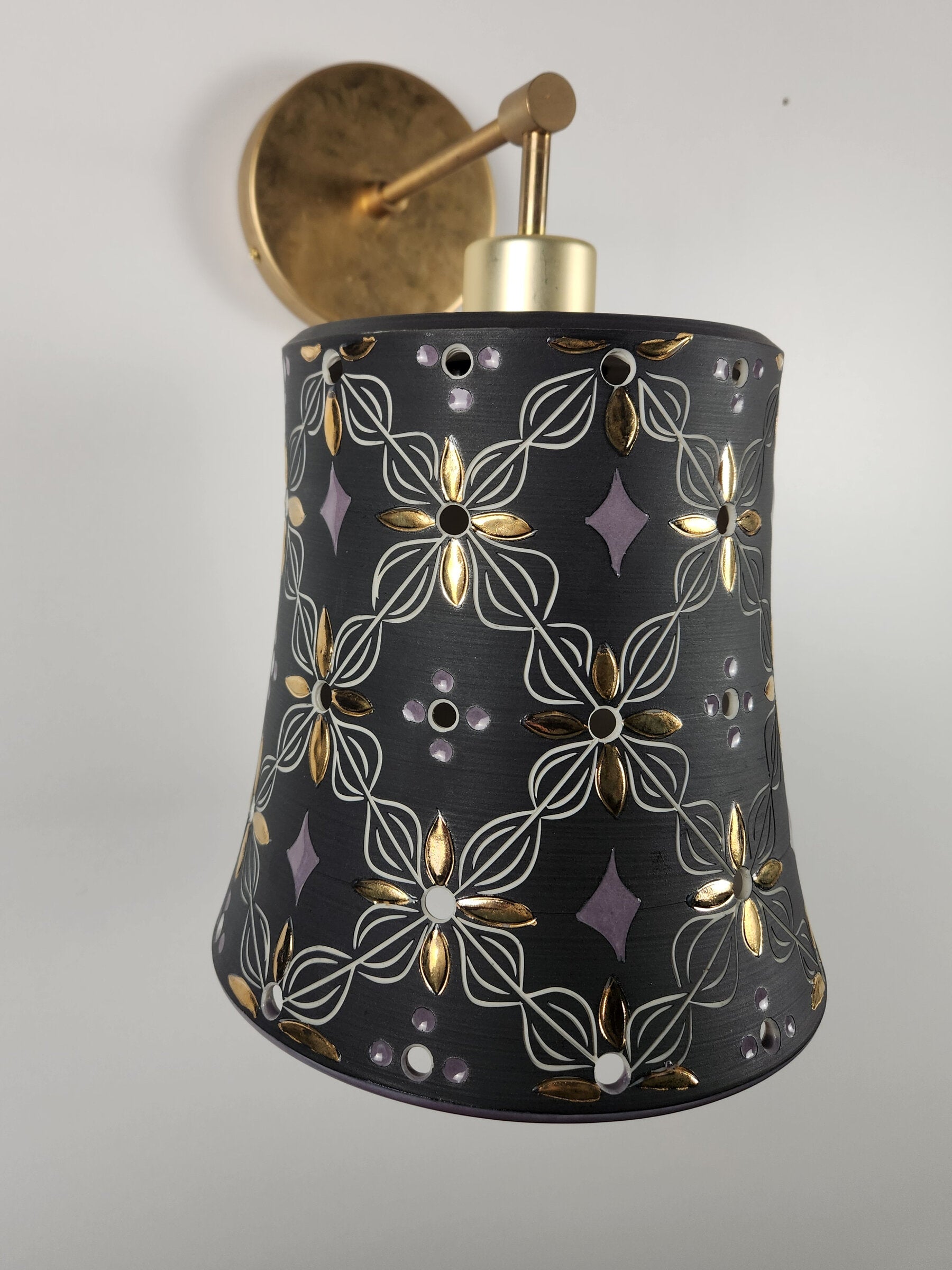 Nocturnal Ornament at Dusk Porcelain Sconce
