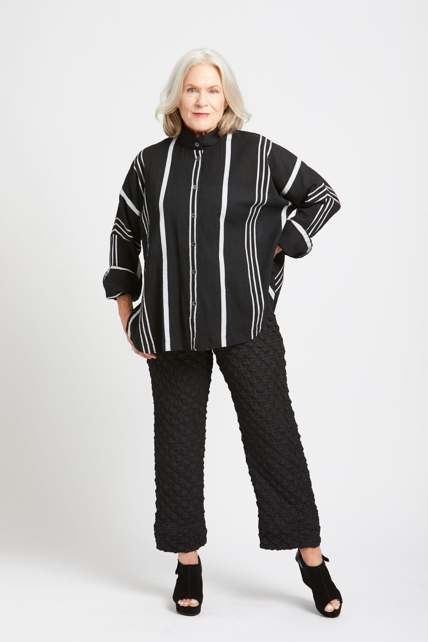 Cotton Stripe Circular Shirt