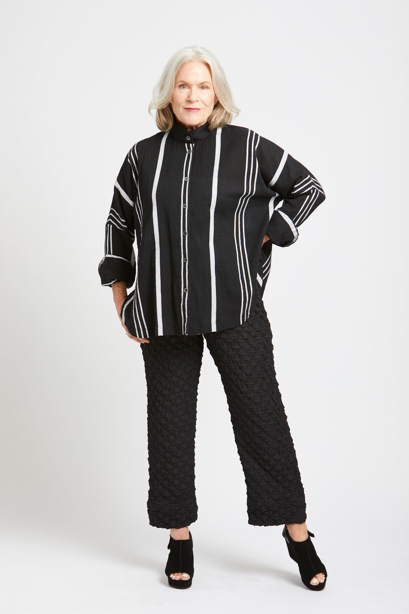 Cotton Stripe Circular Shirt