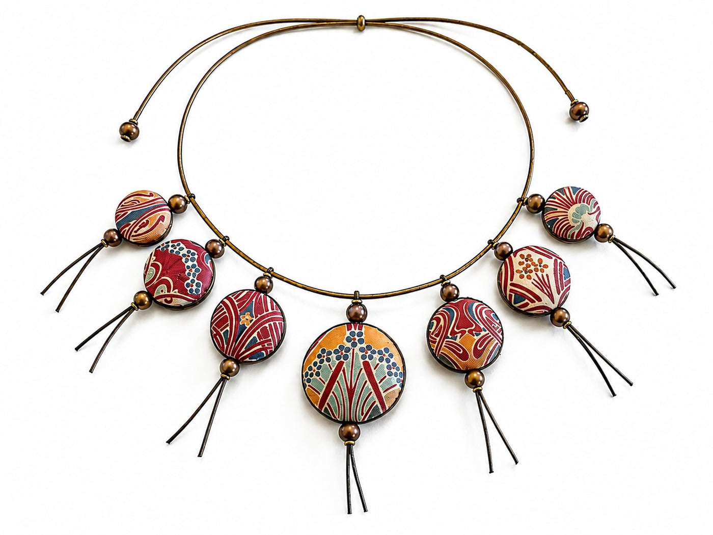 Art Nouveau Reversible Silk Necklace