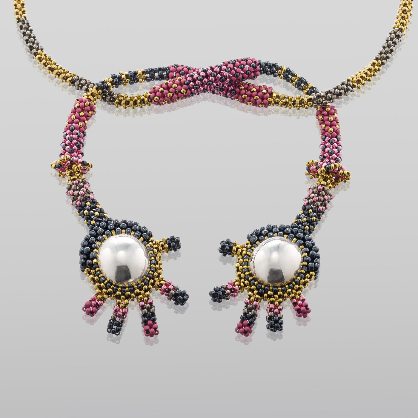 Silver & Pink Tiny Hands Lariat