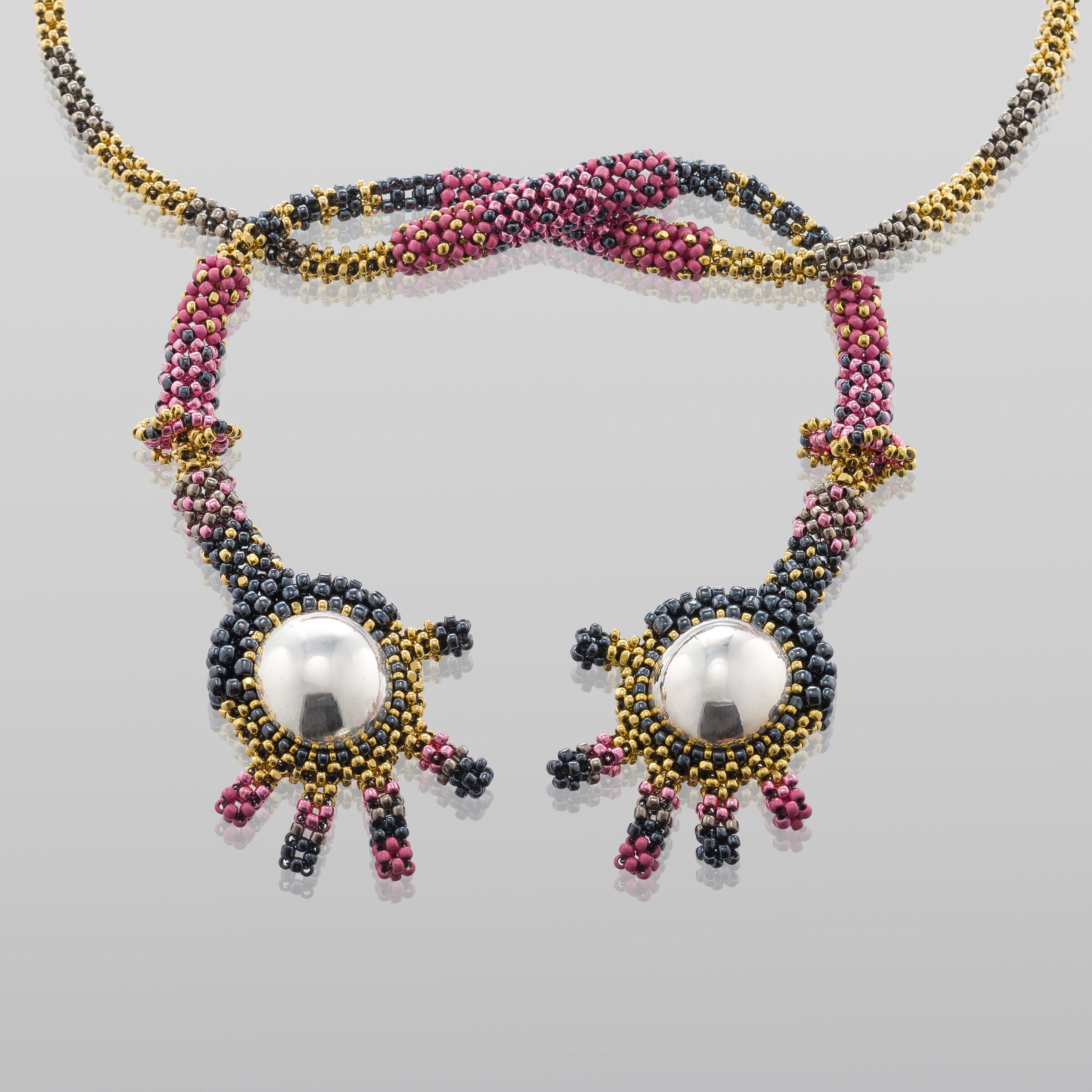 Silver & Pink Tiny Hands Lariat