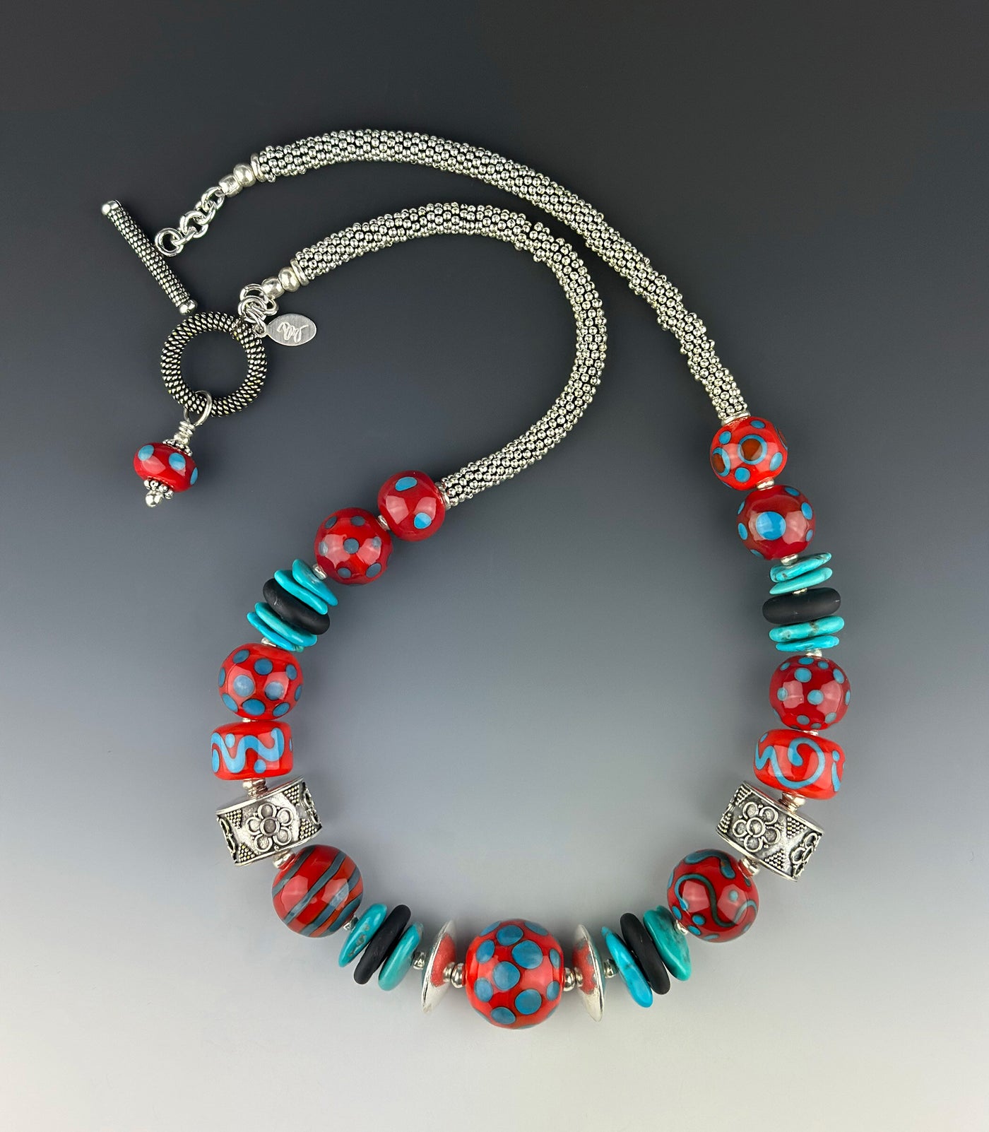 Sleeping Beauty Turquoise and Glass Necklace