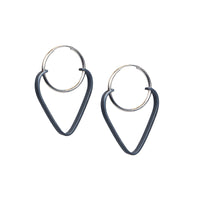 Brushed Silver Hoop & Oxidized Silver Finish