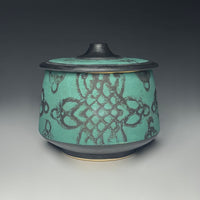 Celtic Knot Green Lidded Jar