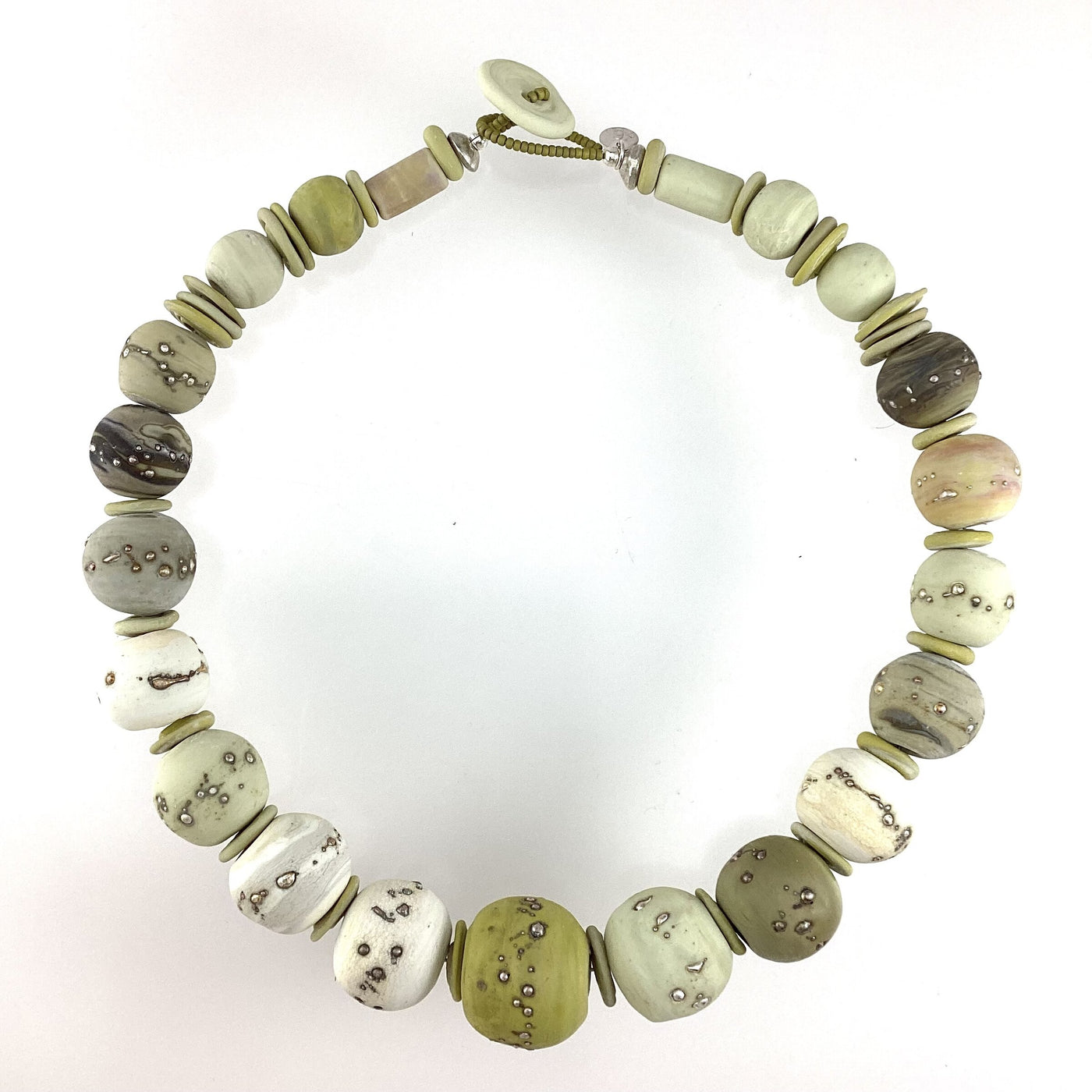 Light Planetoid Bead Necklace VI