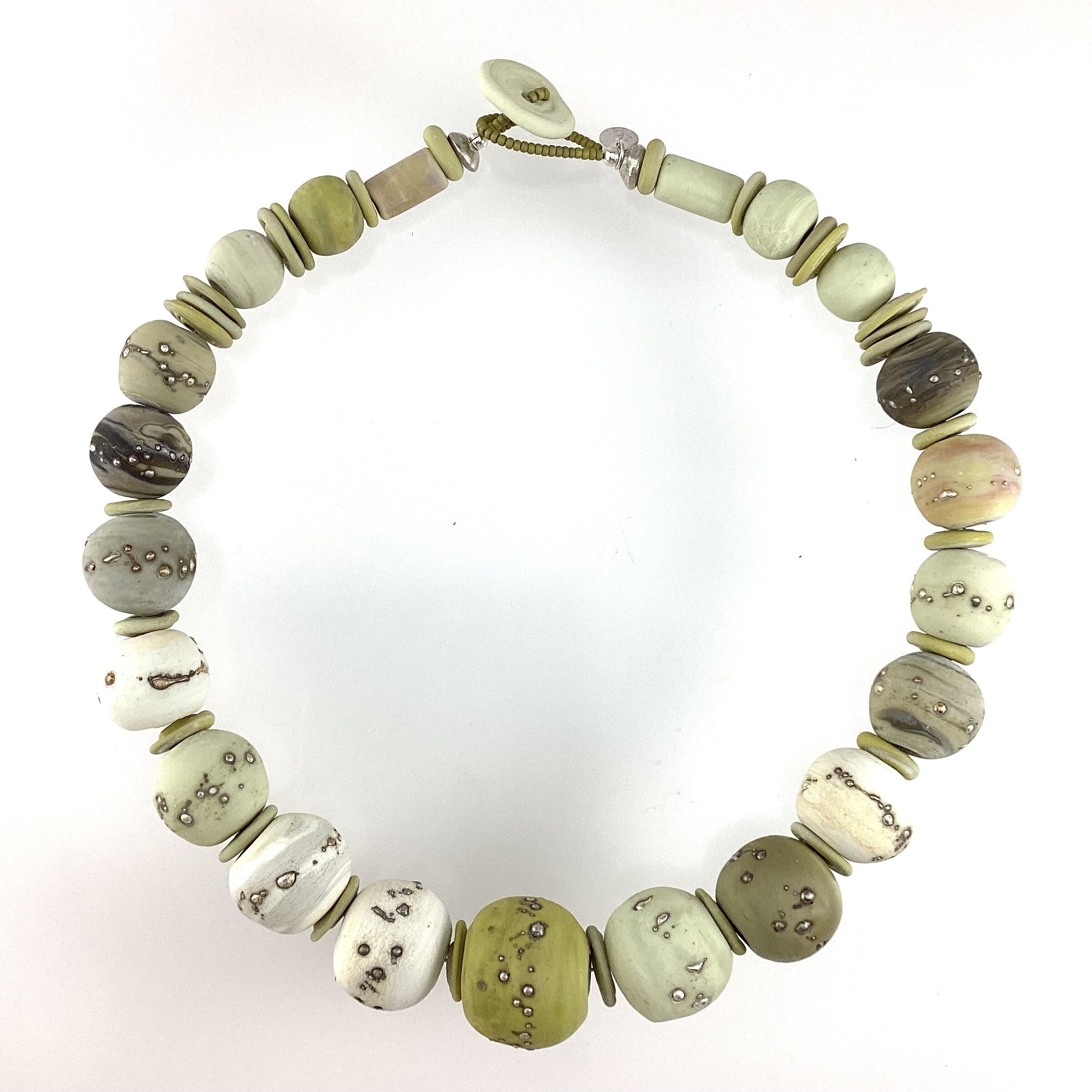 Light Planetoid Bead Necklace VI