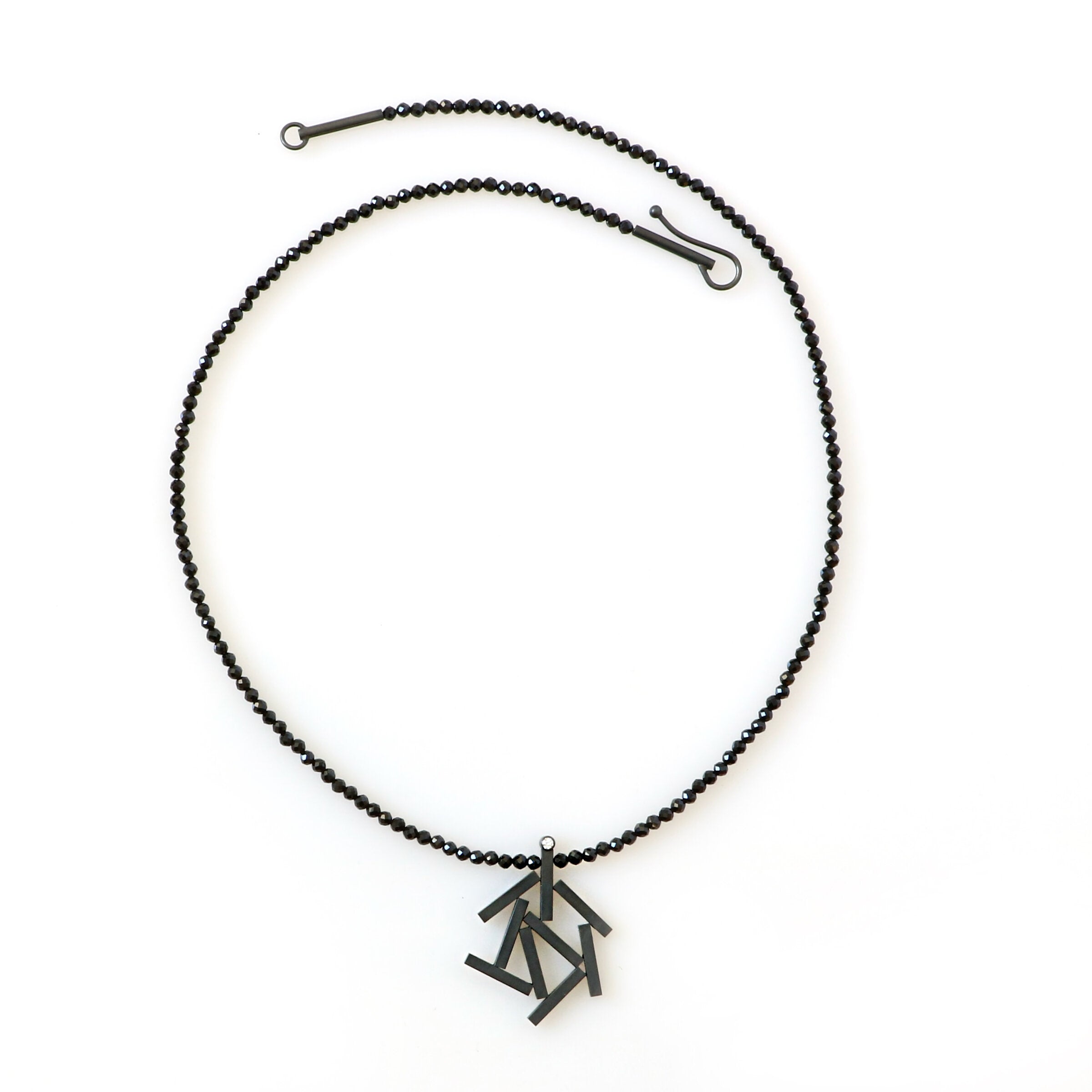 Spinel & Diamond Rectangle Pendant