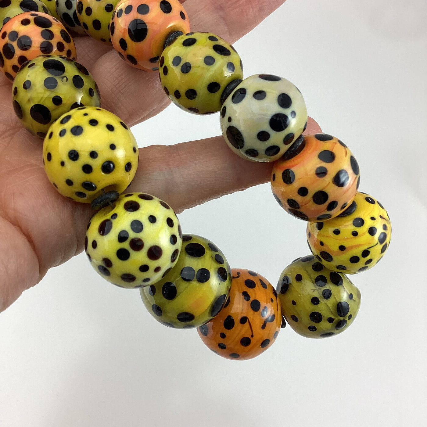 Dandelion Dalmatian Bead Necklace VII