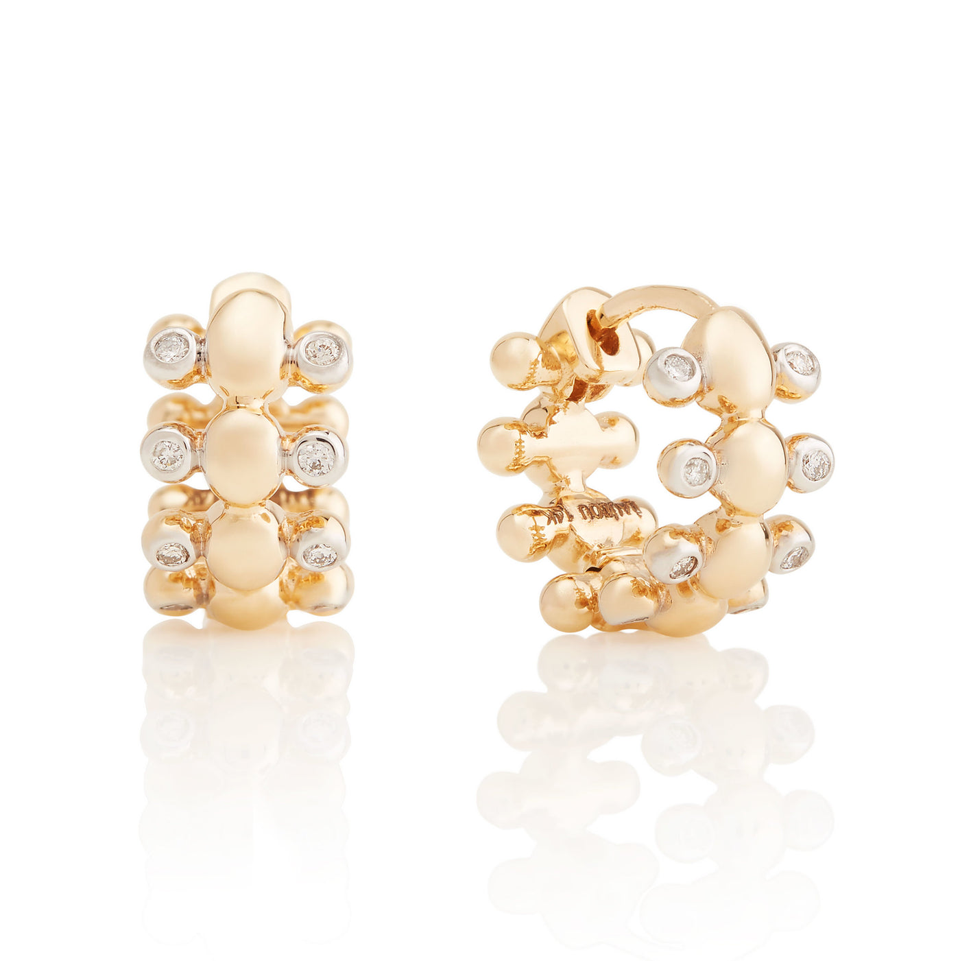 Caterpillar Diamond Huggie Earrings