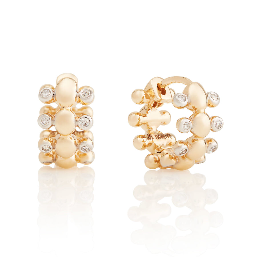 Caterpillar Diamond Huggie Earrings