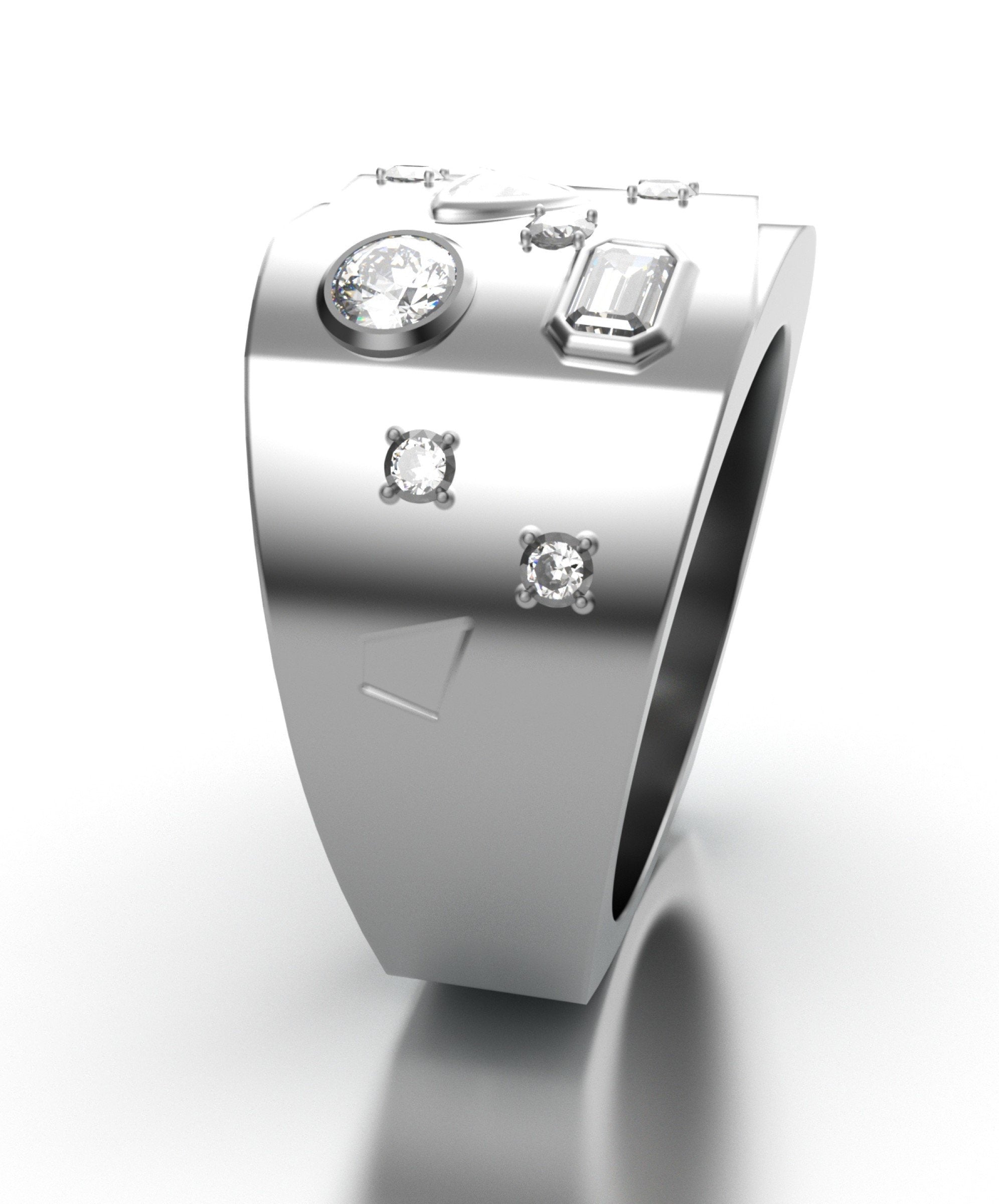 Wide Multi Diamond Ring