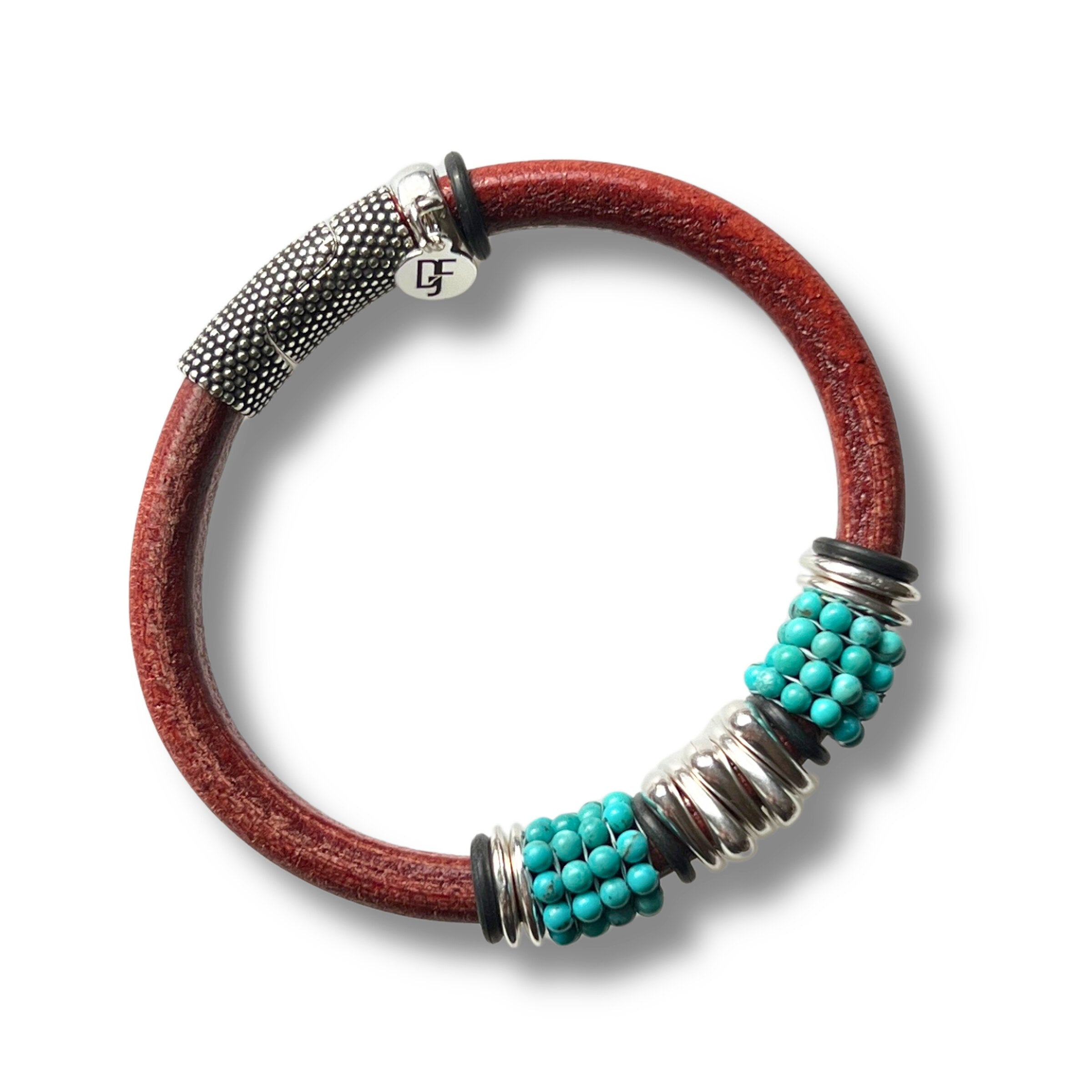 Kingman Turquoise Leather Bracelet