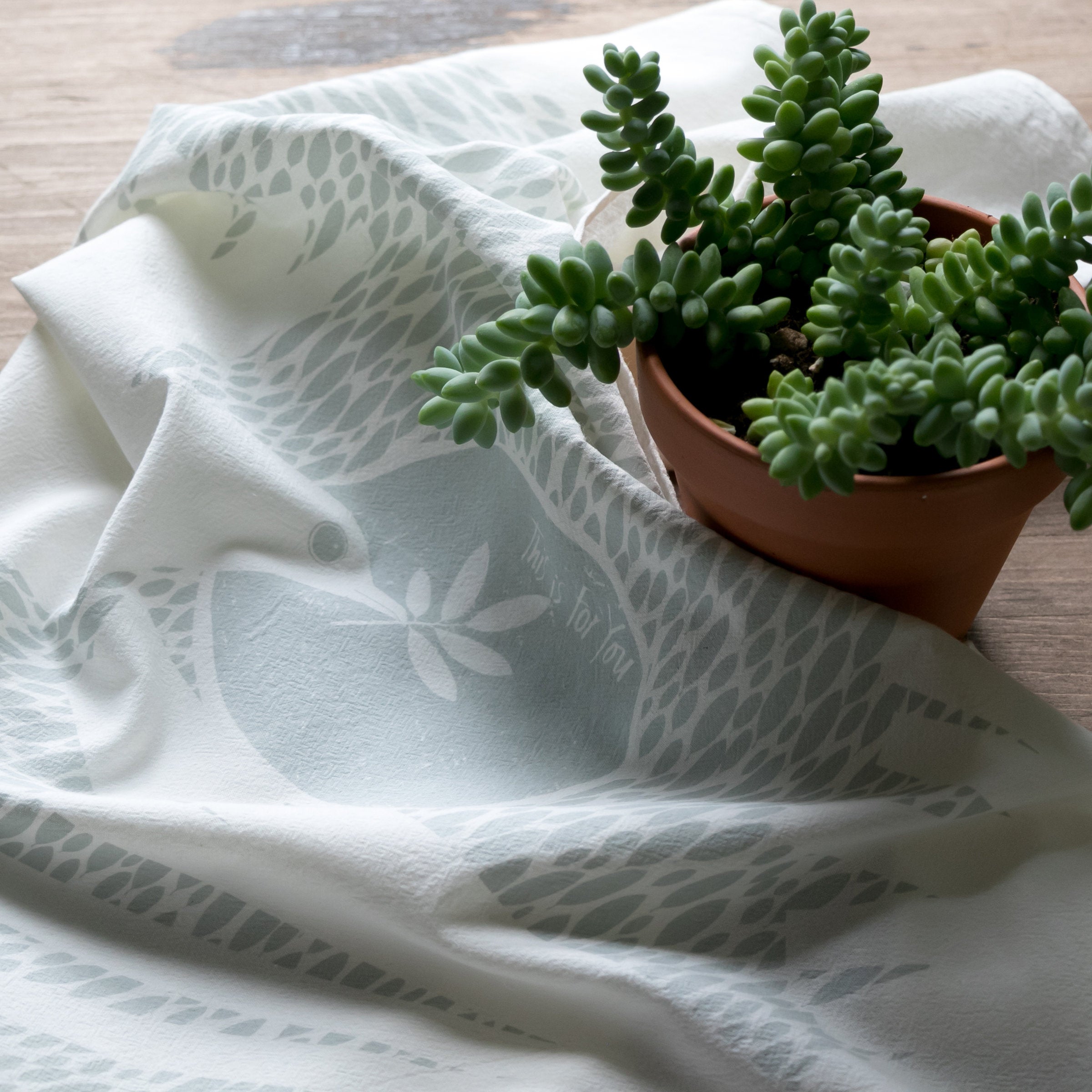 Dove tea towel