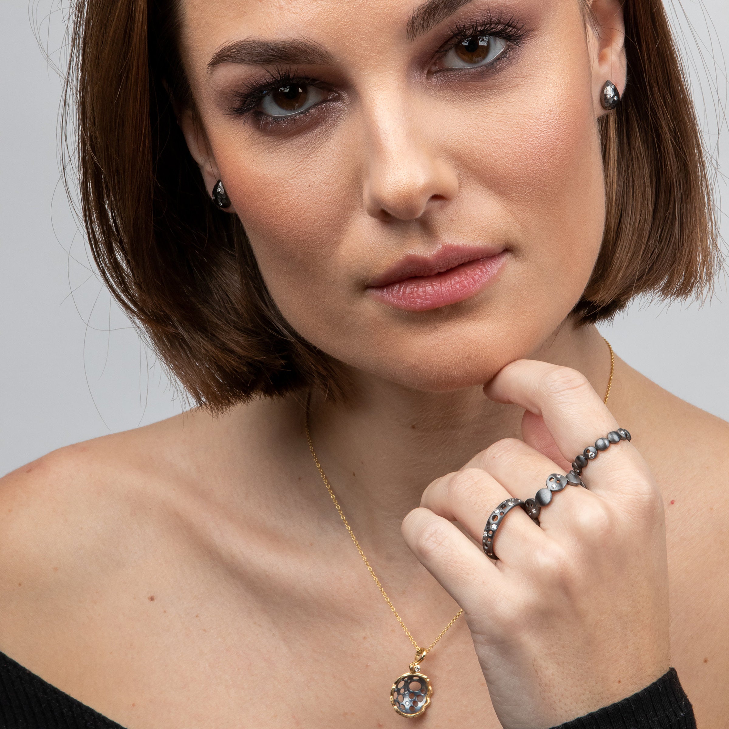 Black Rhodium-Plated Sterling Silver