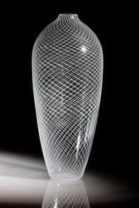 Tall White Reticello Vase