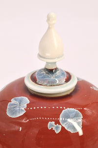 Miniature Crystalline Red & Blue Jar II
