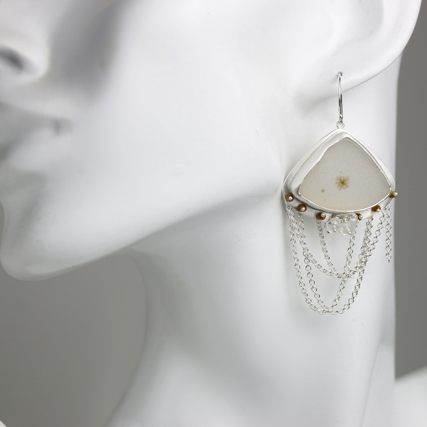 Dendritic Druzy Dangle Earrings