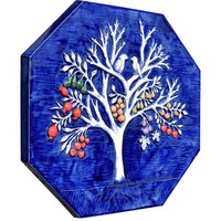Magic Fruit Tree Octagon Tile in Dark Blue